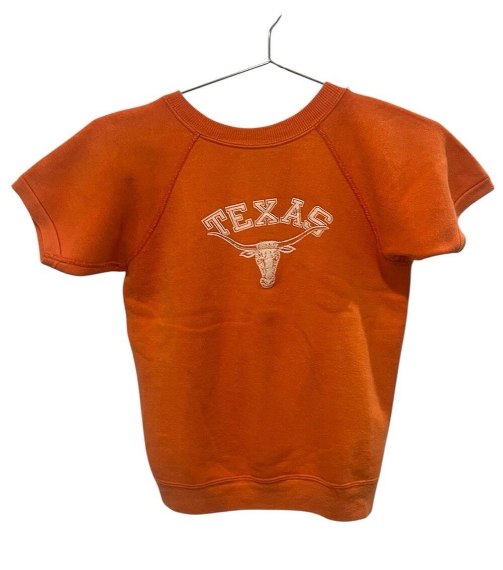 Vintage 60s University Of Texas Longhorns UT Short Sleeve Sweatshirt S/XS